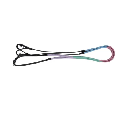 Hy Equestrian Rubber Covered Training Reins 48" x 4/8 Lilac/Ice Mint/Baby Pink/Baby Blue