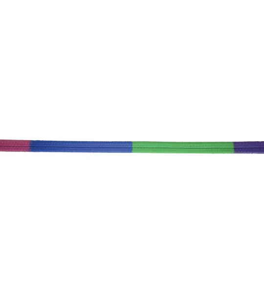 Hy Equestrian Rubber Covered Training Reins - Purple/Green/Blue/Fuchsia - 54" x 5/8