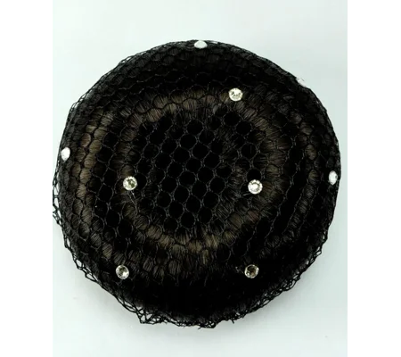 ShowQuest Bun Net with Crystals Pack of 5 Black