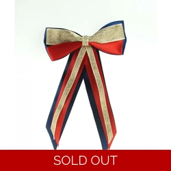 ShowQuest Hairbow and Tails - Navy/Red/Gold