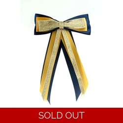 ShowQuest Hairbow and Tails -Navy/Sunshine/Gold