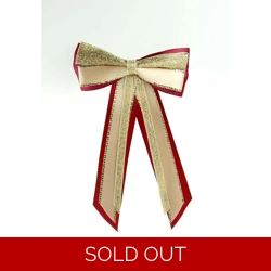 ShowQuest Hairbow and Tails - Burgundy/Cream/Gold Low