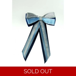 ShowQuest Hairbow and Tails -Navy/Pale Blue/Silver