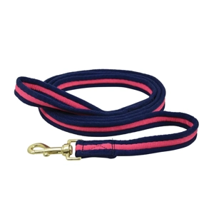 Hy Equestrian Soft Webbing Lead Rein Without Chain - Navy/Pink