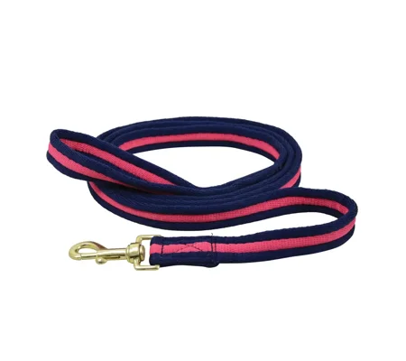 Hy Equestrian Soft Webbing Lead Rein Without Chain - Navy/Pink