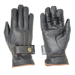 Hy Equestrian Thinsulate™ Leather Winter Riding Gloves Black/Tan Stitch