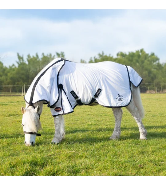 Gallop Ponie Dual 5-Point Fly Rug & Neck Set White