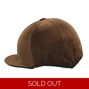 Hy Equestrian Velour Soft Velvet Hat Cover One Size Brown