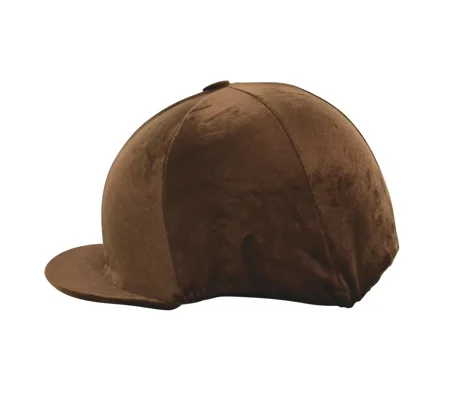 Hy Equestrian Velour Soft Velvet Hat Cover One Size Brown