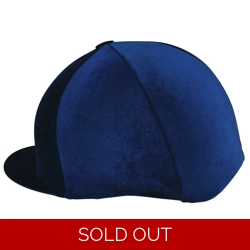 Hy Equestrian Velour Soft Velvet Hat Cover One Size Nav
