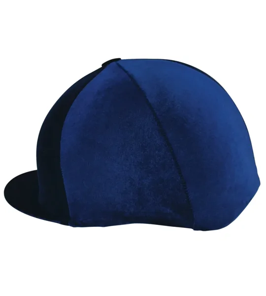 Hy Equestrian Velour Soft Velvet Hat Cover One Size Nav