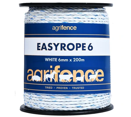 Agrifence Easyrope 6 Paddock Rope 200m White