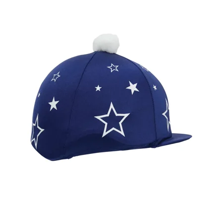 Hy Equestrian Super Starz Hat Cover One Size Navy/White