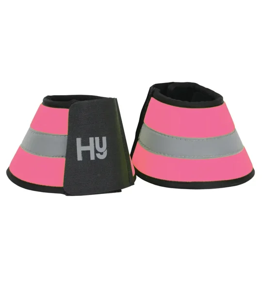 Reflector Over Reach Boots by Hy Equestrian Pink