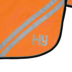 Reflector Mesh Exercise Sheet by Hy Equestrian Orange