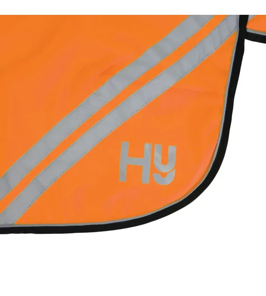 Reflector Mesh Exercise Sheet by Hy Equestrian Orange