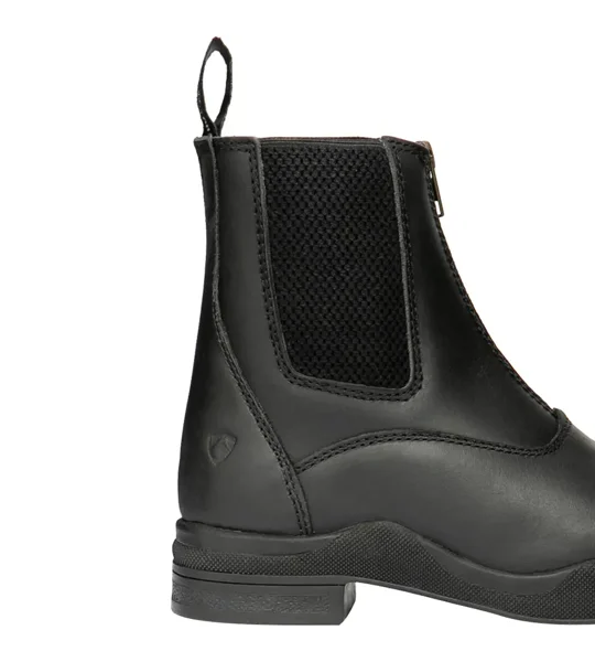 Hy Equestrian Fleece Lined Wax Leather Zip Jodhpur Boot - Black