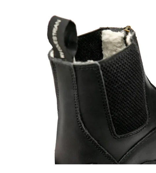 Hy Equestrian Fleece Lined Wax Leather Zip Jodhpur Boot - Black