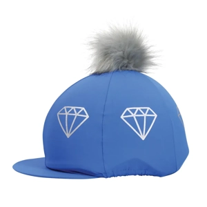 Hy Equestrian Diamonds Hat Cover  Electric Blue/Grey