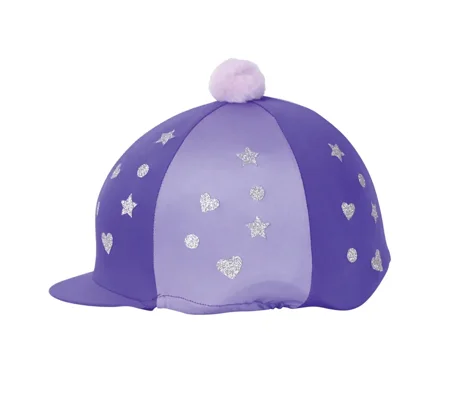 Hy Equestrian Glitter Magic Hat Cover - Purple/Lilac