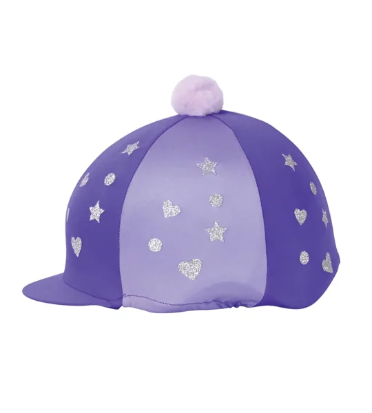 Hy Equestrian Glitter Magic Hat Cover - Purple/Lilac