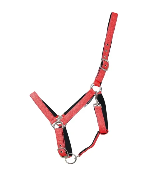 Hy Equestrian Glitzy Headcollar Red