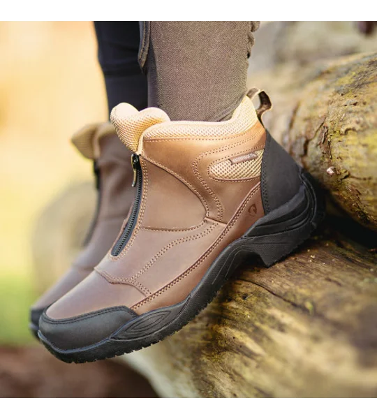 Hy Equestrian Cromford Short Zip Boots - Brown