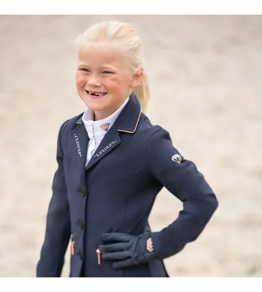 Hy Equestrian Cadiz Mizs Show Jacket - Navy/Rose Gold