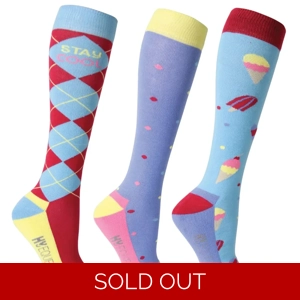 Hy Equestrian Stay Cool Socks (Pack of 3)  Adult 4-8