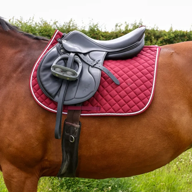 Additional Image for Hy Equestrian Splendid Showjump Saddle Pad Burgundy/White