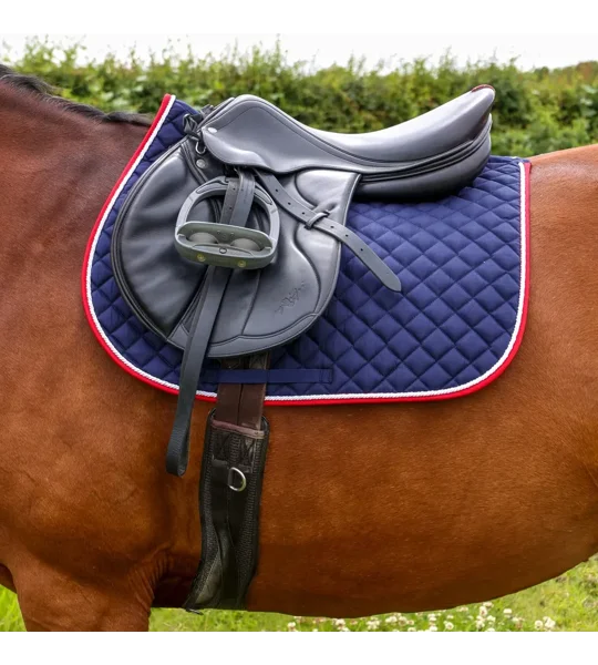Hy Equestrian Splendid Showjump Saddle Pad Navy/Red/White