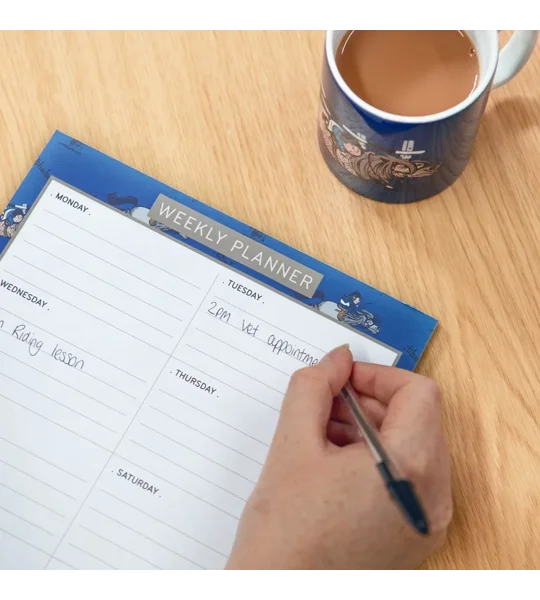 Hy Equestrian Thelwell Collection A4 Weekly Planner - Classic Blue