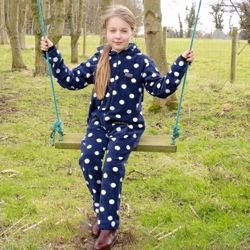 Supreme Products Child's Dotty Fleece Onesie Noble Navy
