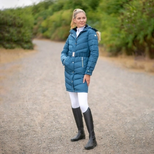 Coldstream Branxton Long Quilted Coat  Cool Slate Blue