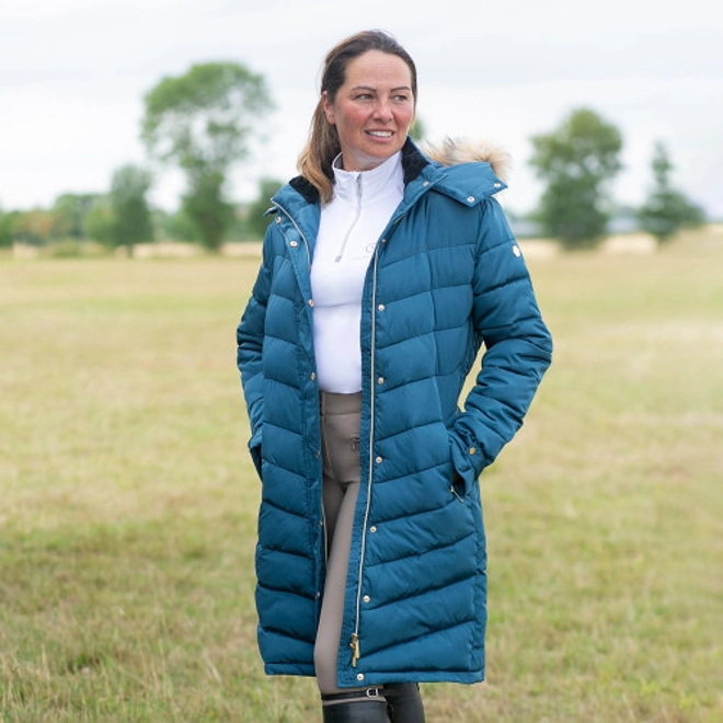 Additional Image for Coldstream Branxton Long Quilted Coat  Cool Slate Blue