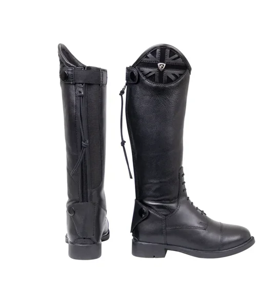 Hy Equestrian Union Jack childs Riding Boots - Black
