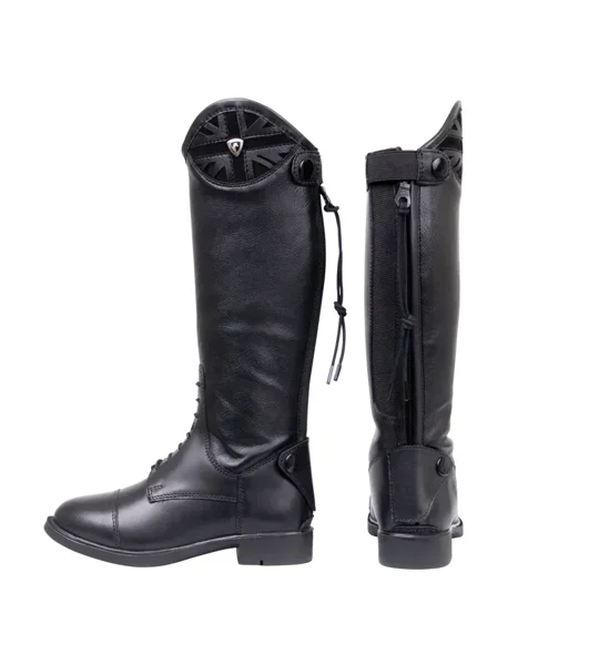 Hy Equestrian Union Jack childs Riding Boots - Black