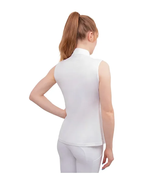 Hy Equestrian Sophia Sleeveless Show Shirt White Pearl