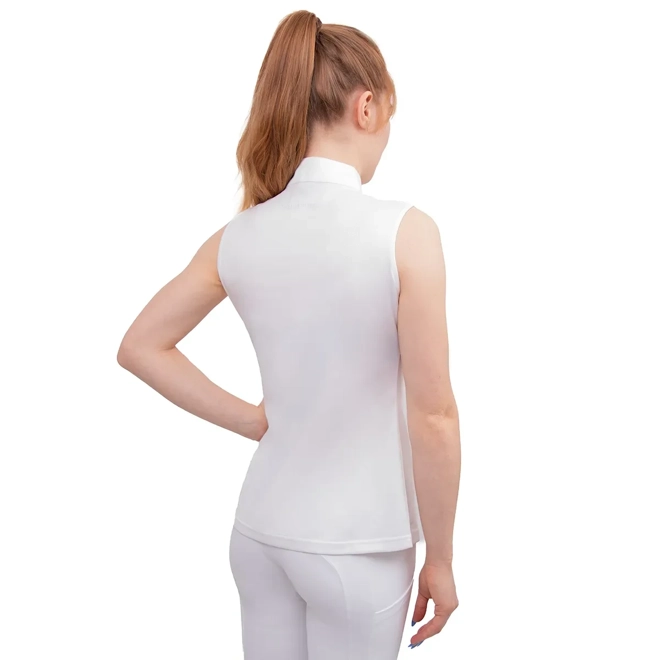 Additional Image for Hy Equestrian Sophia Sleeveless Show Shirt   White Pearl