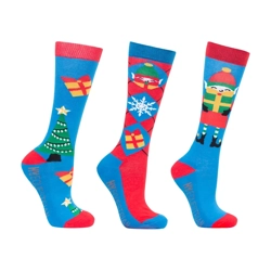 Hy Equestrian Jolly Elves Children's Socks (Pack of 3) Mizs 12-4