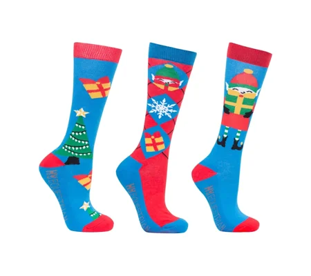 Hy Equestrian Jolly Elves Children's Socks (Pack of 3) Child 8-12