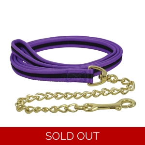 Hy Equestrian Soft Webbing Lead Rein With Chain - Purple/Black