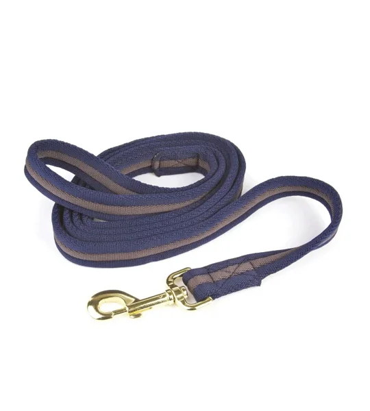 Hy Equestrian Soft Webbing Lead Rein Without Chain - Navy/Grey