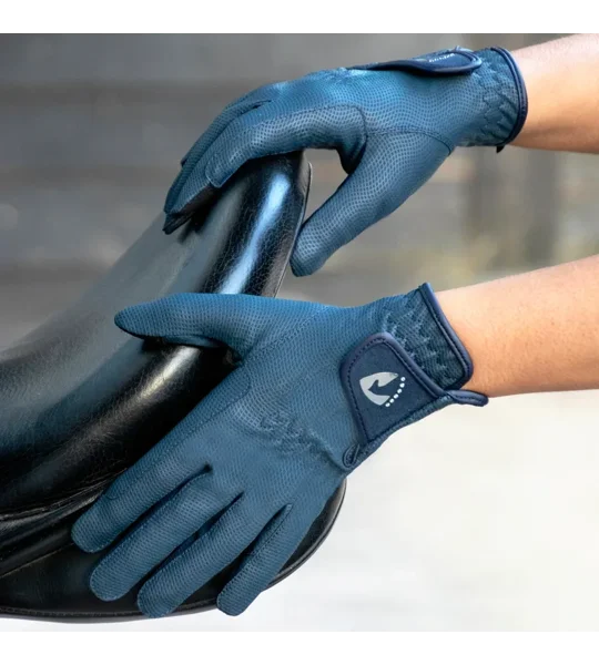 Hy Equestrian Sparkle Touch Riding Gloves Navy