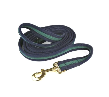 Hy Equestrian Soft Webbing Lead Rein Without Chain - Navy/Green
