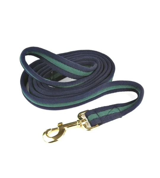 Hy Equestrian Soft Webbing Lead Rein Without Chain - Navy/Green