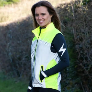 Silva Flash Lightweight Duo Reflective Gilet by Hy Equestrian Yellow/Reflective Silver