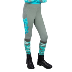 Hy Equestrian DynaForce Riding Tights - Pacific/Grey