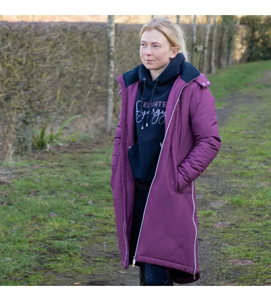 Hy Equestrian Synergy Guard Waterproof Coat - Fig/Navy