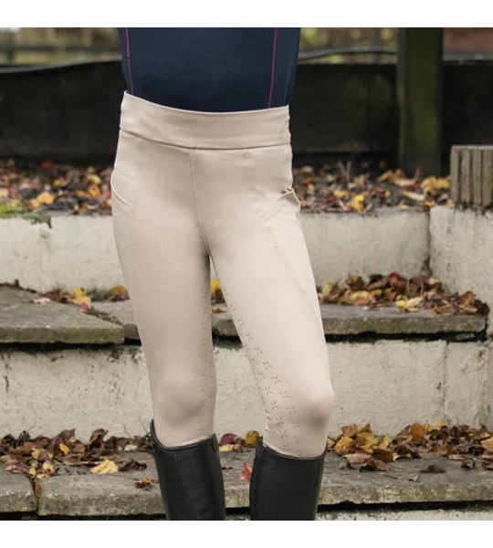 Hy Equestrian Children's Melton Riding Tights - Beige